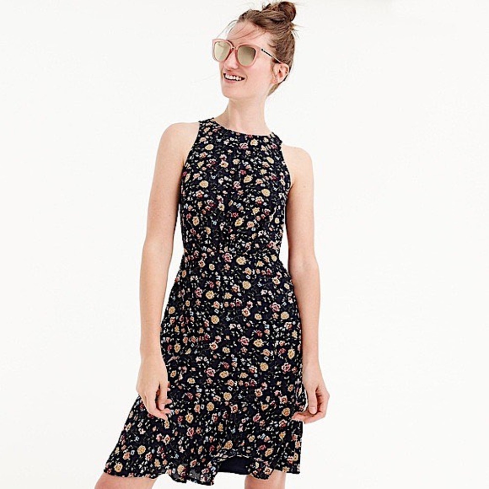 J.Crew Mercantile Vintage Floral Ruched Waist Dress Sz 0